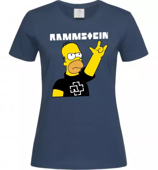 Жіноча футболка Rammstein Homer Simpson Темно-синій фото