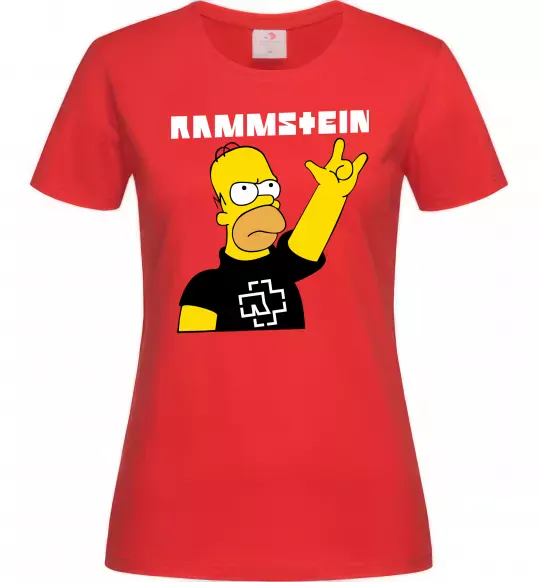 Жіноча футболка Rammstein Homer Simpson Червоний фото