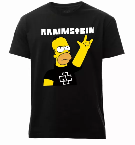 Чоловіча преміум футболка Rammstein Homer Simpson Чорний фото