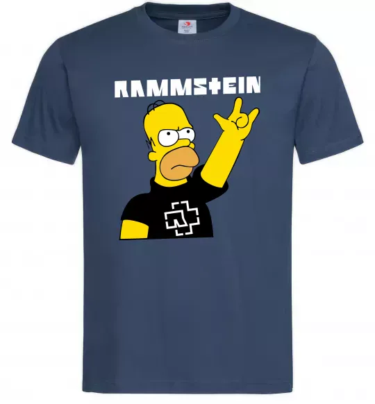 Чоловіча футболка Rammstein Homer Simpson Темно-синій фото