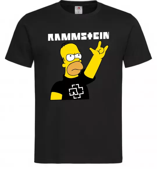 Чоловіча футболка Rammstein Homer Simpson Чорний фото