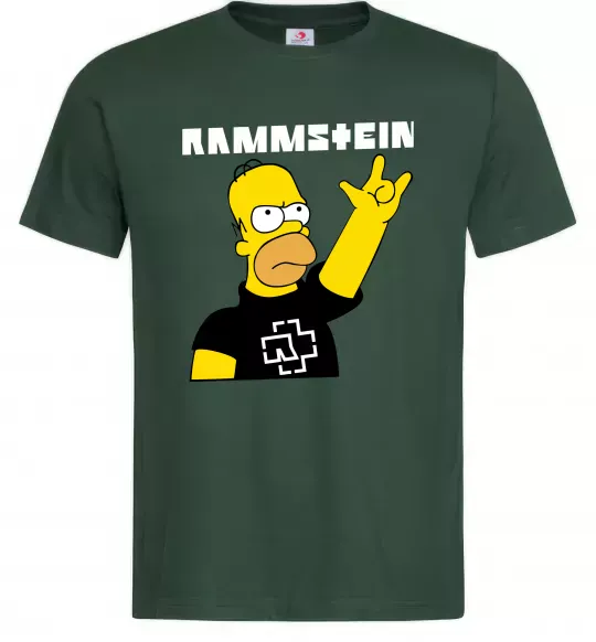 Чоловіча футболка Rammstein Homer Simpson Темно-зелений фото