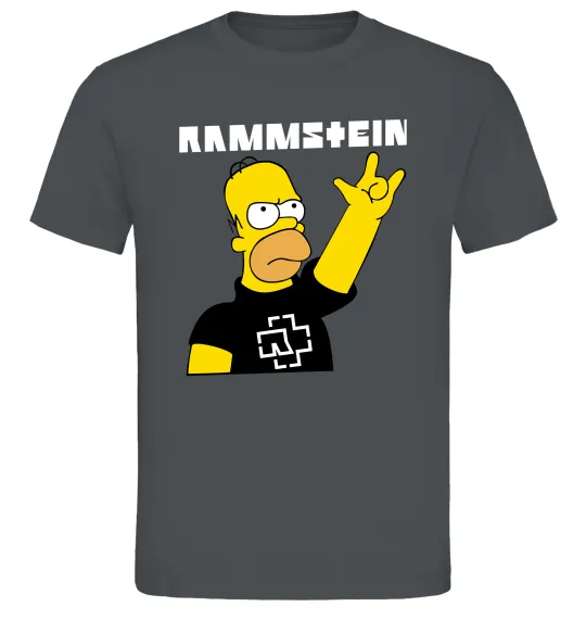 Чоловіча футболка Rammstein Homer Simpson Графіт фото