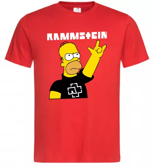 Чоловіча футболка Rammstein Homer Simpson Червоний фото