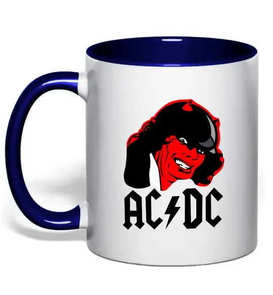 Чашка с цветной ручкой Ангус Янг Глубокий темно-синий фото