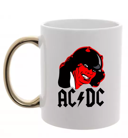 Чашка с цветной ручкой Ангус Янг Золото фото