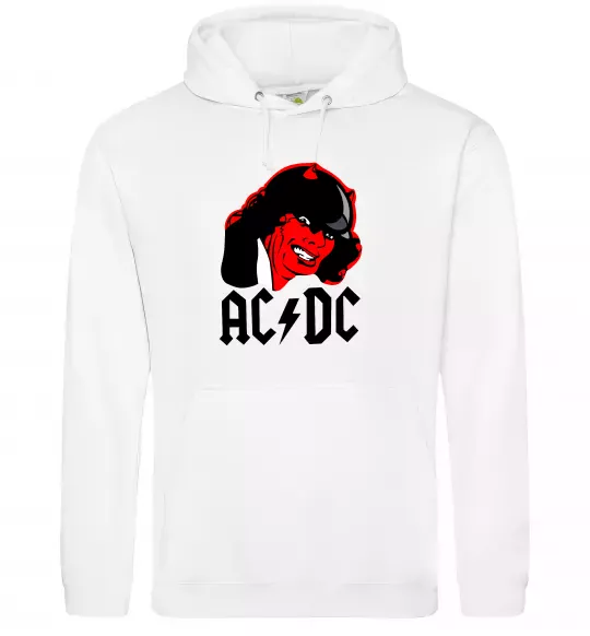 Мужская толстовка (худи) Ангус Янг Белый фото