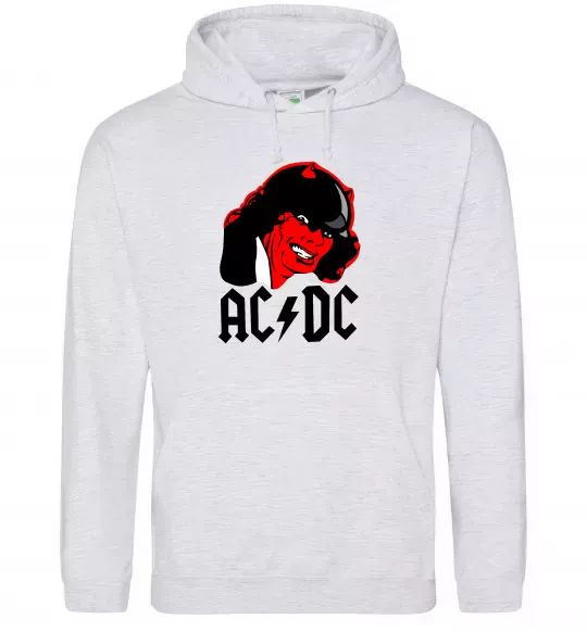 Мужская толстовка (худи) Ангус Янг Серый меланж фото