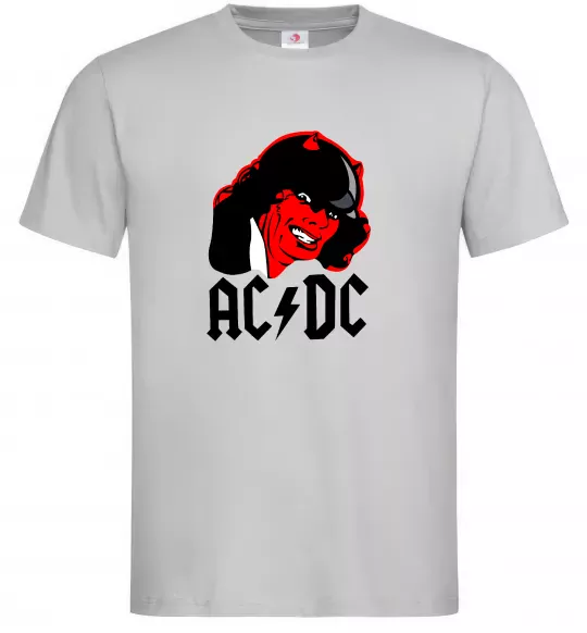 Мужская футболка Ангус Янг Серый фото