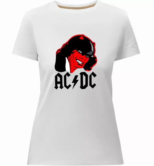 Женская премиум футболка Ангус Янг Белый фото