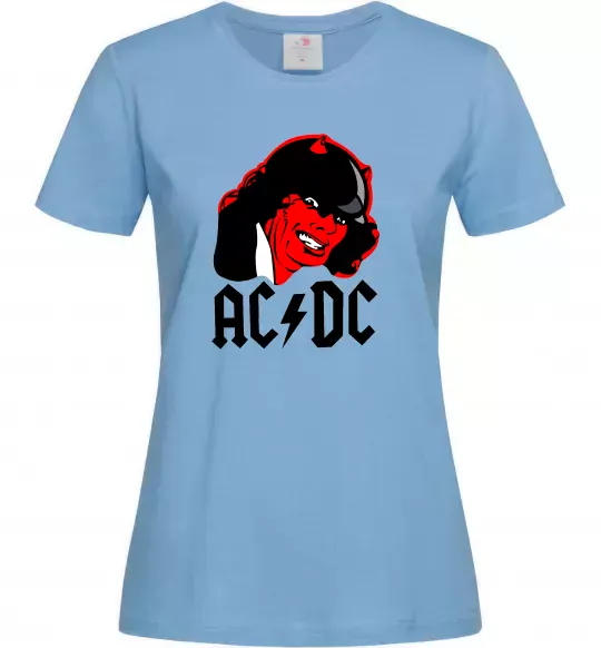 Жіноча футболка Ангус Янг Блакитний фото