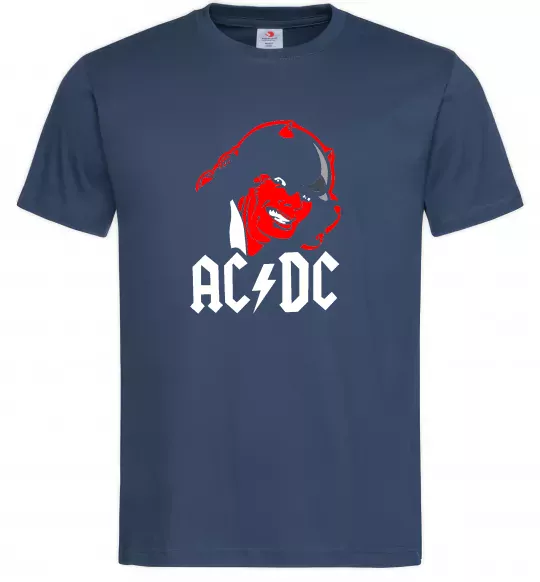 Мужская футболка Ангус Янг Темно-синий фото