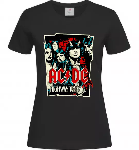 Жіноча футболка Highway to hell Чорний фото