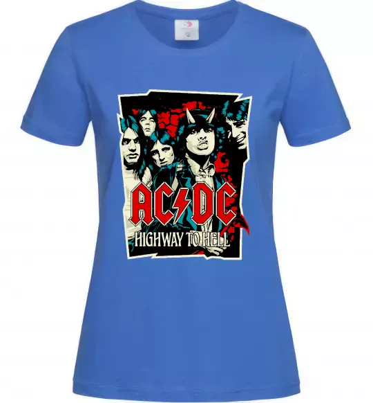 Жіноча футболка Highway to hell Яскраво-синій фото