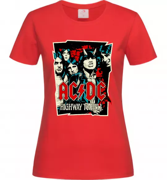 Жіноча футболка Highway to hell Червоний фото