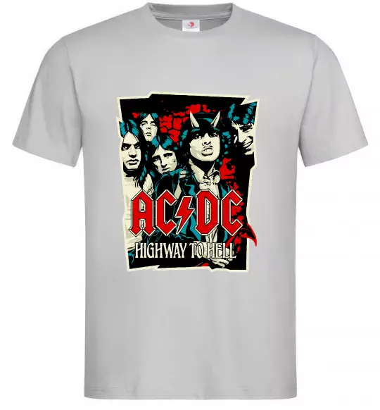 Чоловіча футболка Highway to hell Сірий фото