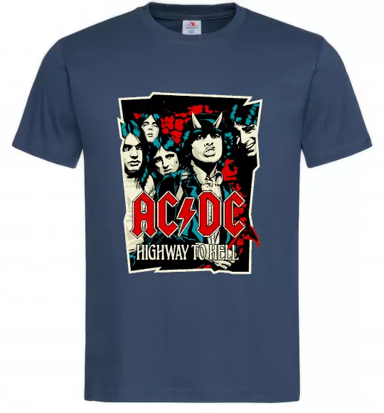 Чоловіча футболка Highway to hell Темно-синій фото