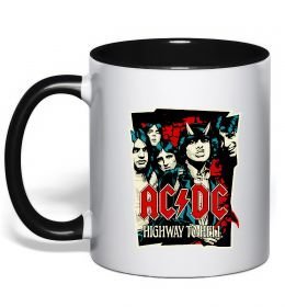 Чашка с цветной ручкой Highway to hell