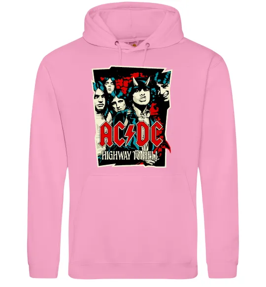 Мужская толстовка (худи) Highway to hell Розовый фото