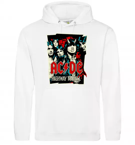 Чоловіча толстовка (худі) Highway to hell Білий фото