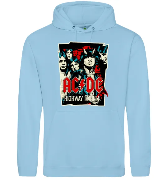Женская толстовка (худи) Highway to hell Голубой фото