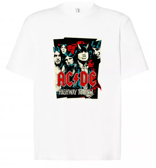 Футболка Оверсайз Highway to hell Белый фото