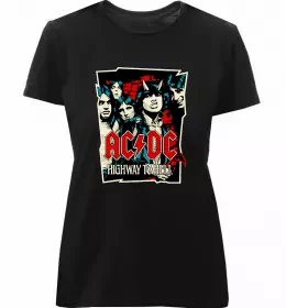 Женская премиум футболка AC DC Band Белый фото