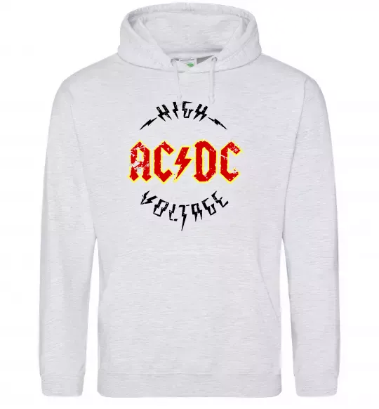 Женская толстовка (худи) High voltage Серый меланж фото