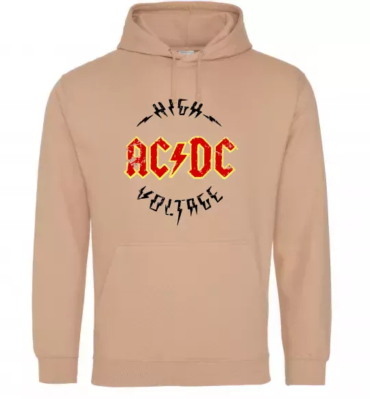 Женская толстовка (худи) High voltage Песочный фото