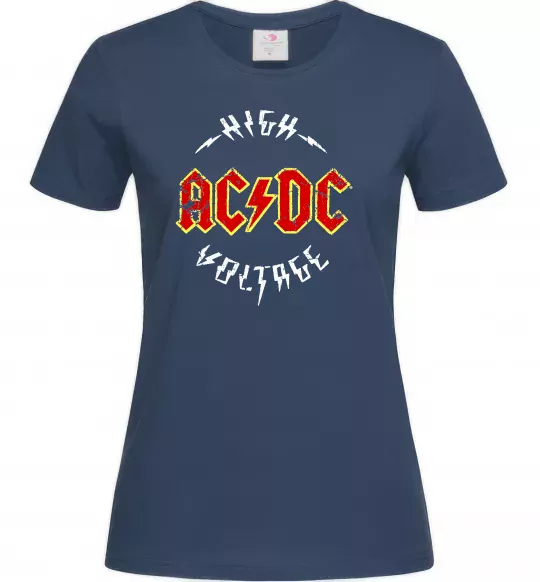 Женская футболка High voltage Темно-синий фото