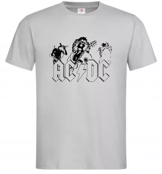 Мужская футболка AC/DC група Серый фото