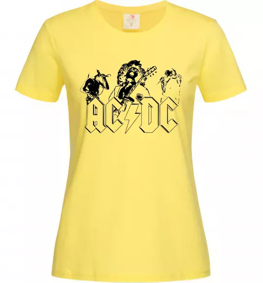 Женская футболка AC/DC група Лимонный фото