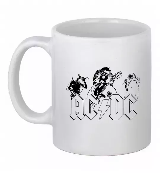 Чашка керамическая AC/DC група Белый фото