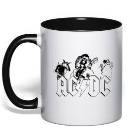 Чашка с цветной ручкой AC/DC група