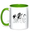 Чашка с цветной ручкой AC/DC група Зеленый фото