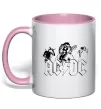 Чашка с цветной ручкой AC/DC група Нежно розовый фото