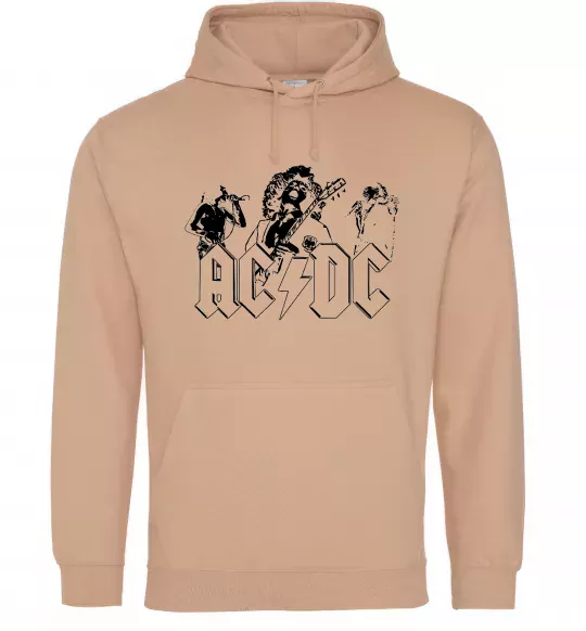 Женская толстовка (худи) AC/DC група Песочный фото