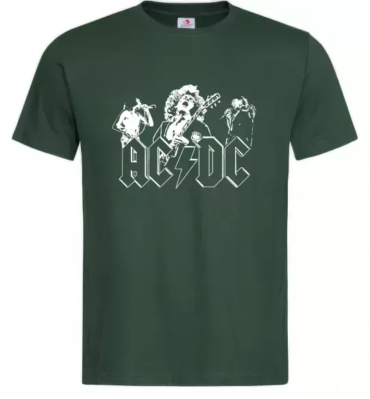 Мужская футболка AC/DC група Темно-зеленый фото