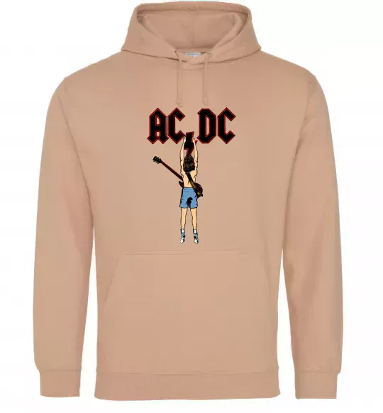Женская толстовка (худи) AC/DC print Песочный фото
