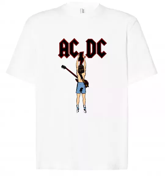 Футболка Оверсайз AC/DC print Білий фото
