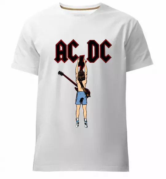 Мужская премиум футболка AC/DC print Белый фото