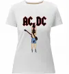 Женская премиум футболка AC/DC print Белый фото