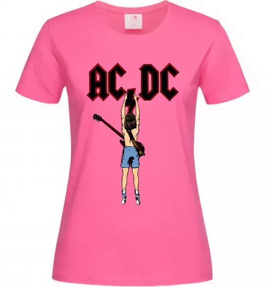 Женская футболка AC/DC print Ярко-розовый фото