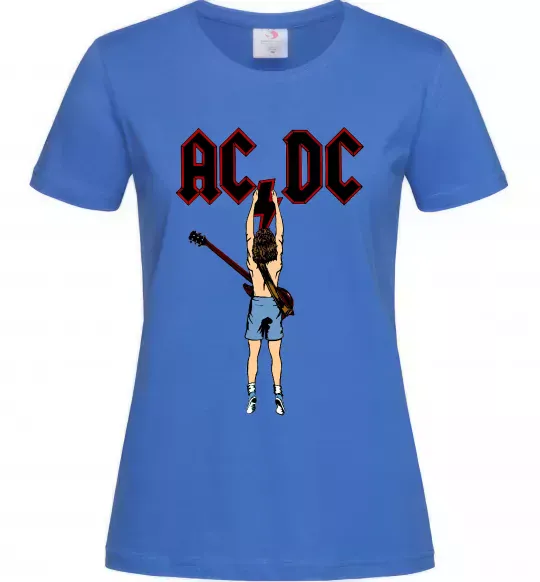 Женская футболка AC/DC print Ярко-синий фото