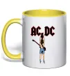 Чашка с цветной ручкой AC/DC print Солнечно желтый фото