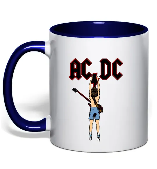Чашка с цветной ручкой AC/DC print Глубокий темно-синий фото