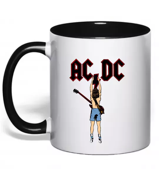 Чашка с цветной ручкой AC/DC print Черный фото