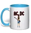 Чашка с цветной ручкой AC/DC print Голубой фото