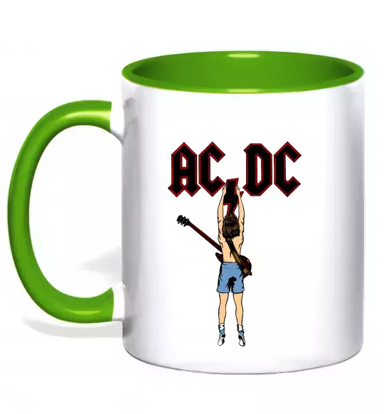 Чашка с цветной ручкой AC/DC print Зеленый фото