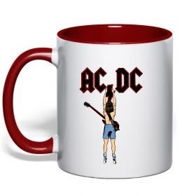 Чашка с цветной ручкой AC/DC print